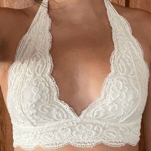 Urban Outfitters Out From Under Lace Halter Bralette White Size S
